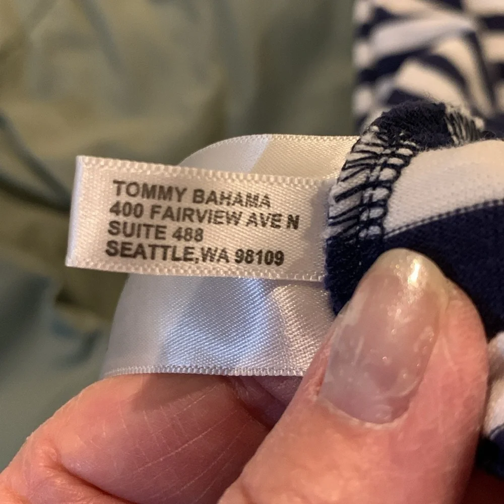 Tommy Bahama Womens Nautical Stripe Midi Dress.  Exposed Zipper/See measurements